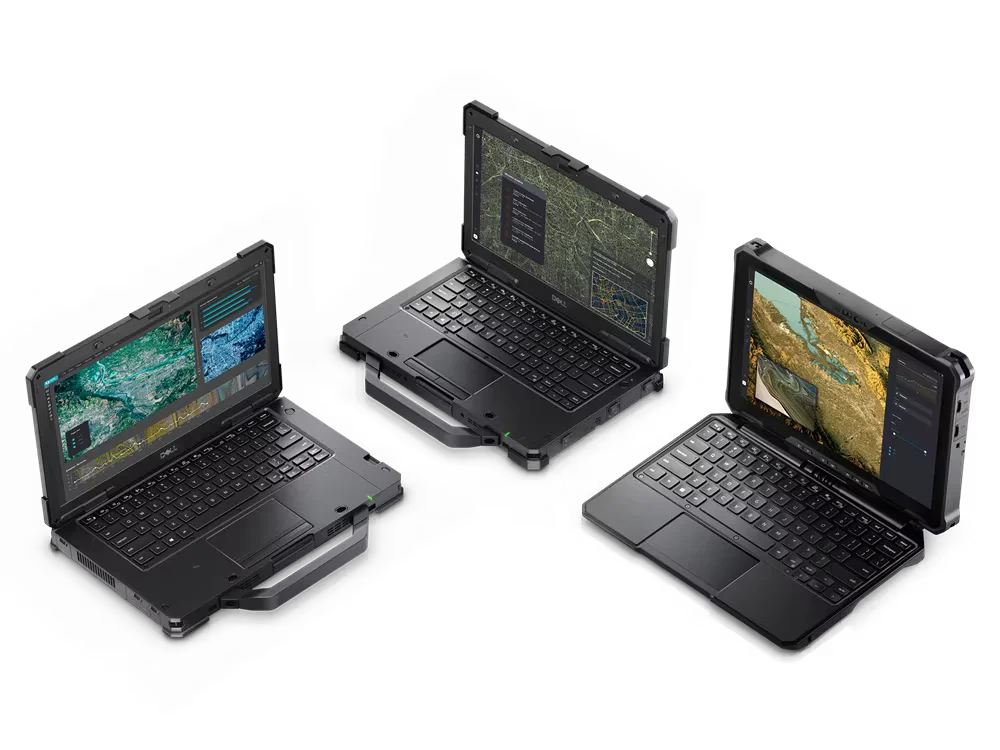 family shot of dell rugged laptops